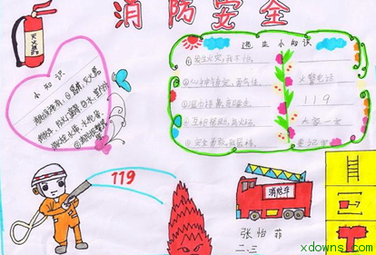 三年级简单防火手抄报,三年级防火手抄报大全,三年级消防简单手抄报,3